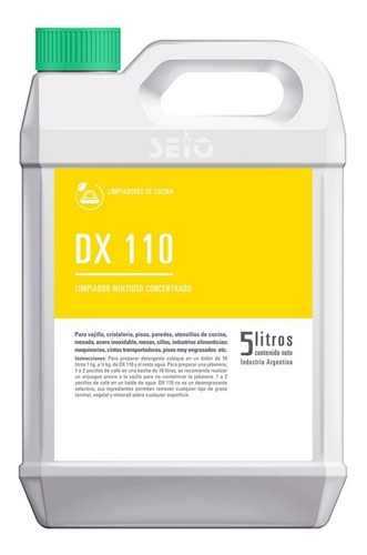 Detergente Concentrado Dx110 Seiq 5 Lts