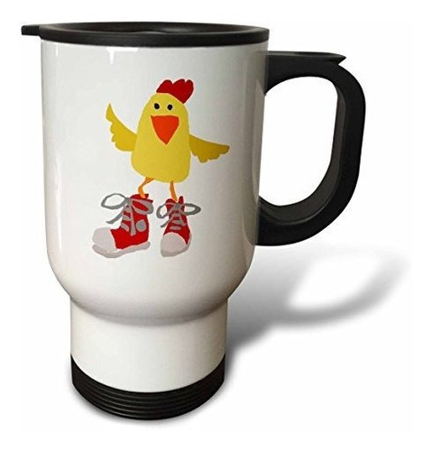 Vaso - 3drose Funny Yellow Chicken With Red High Top Sneaker