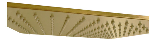 Ducha Quadrada De Parede Dourado Fosco 20x20 Aço Inox 304 Acabamento Escovado Cor Ouro Escovado