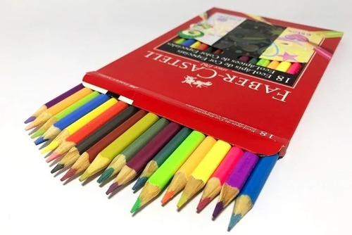 Caja de crayón Faber-castell de 18 colores especiales