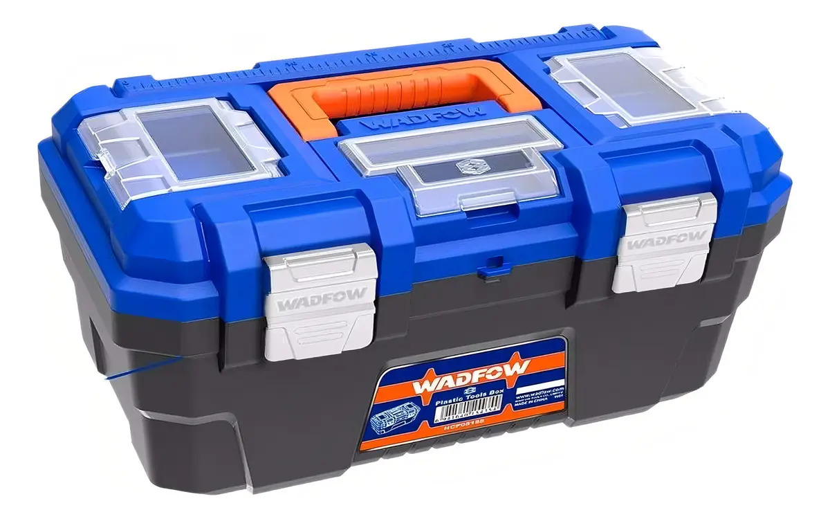 Caja De Herramientas 16 Pulg Con Bandeja Wadfow Wtb3316 Color Azul y Naranja