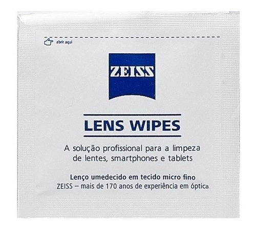 Lens Wipes Zeiss Com 50 Lenços Umedecidos