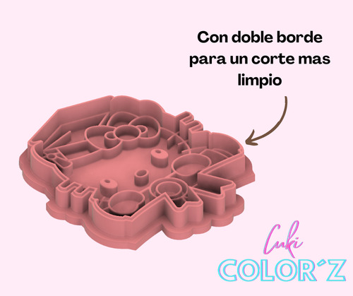 Cortador De Galletas Con Sello Kitty Graduacion 10 Cm Rosa
