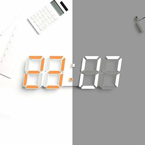 Reloj Led De Doble Color 3d Mooas Premium (blanco Y Naranja)