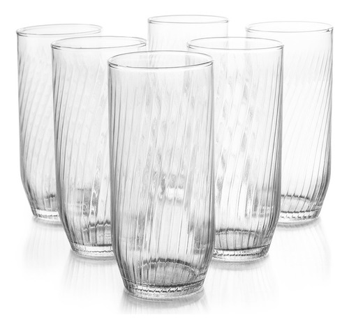 Set 8 Vasos De Vidrio 465ml Crisa, Elegantes Transparente