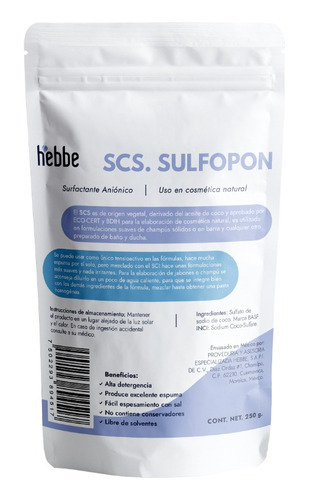  Scs Granular Tensoactivo Champu Solido Sodium Coco Basf 250g