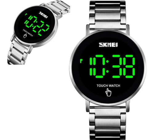 Relógio Unissex Skmei Digital 1550 Prata Touch Watch 