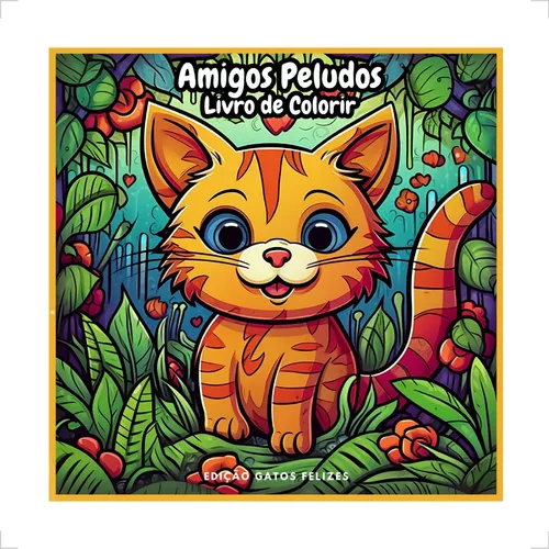 gatos bonitos estão felizes na página para colorir de desenho