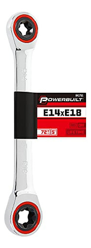 Llave E-star Doble Extremo Caja De Trinquete E14 E18 Plata