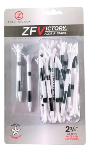 Tees Golf Zero Friction 5 Prong 40 Pack Blanco Zv10004