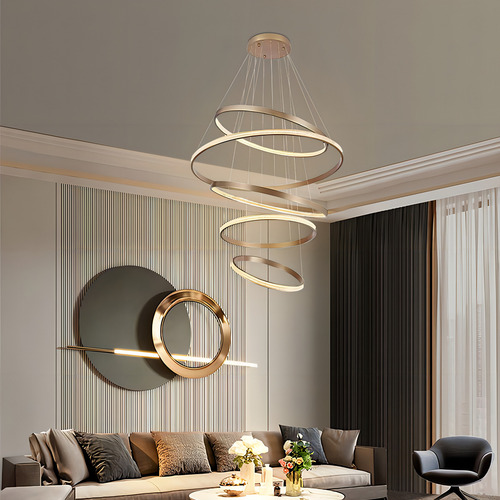 Pendente Lustre Cristal 6 Aneis Aros + Bq Aaatop 127/220V