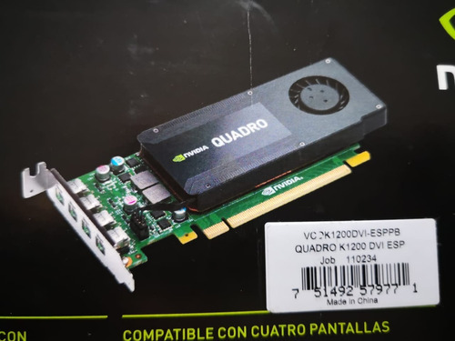 Tarjeta De Video Pny Nvidia Quadro K1200, 4gb 128-bit Gddr5,