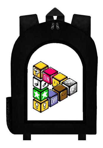 Mochila Negra Mario Bros Art#ar97