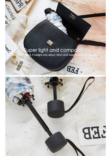 Sombrilla De Encaje Con 5 Capas Plegables, Antiuv, Sol Y Llu