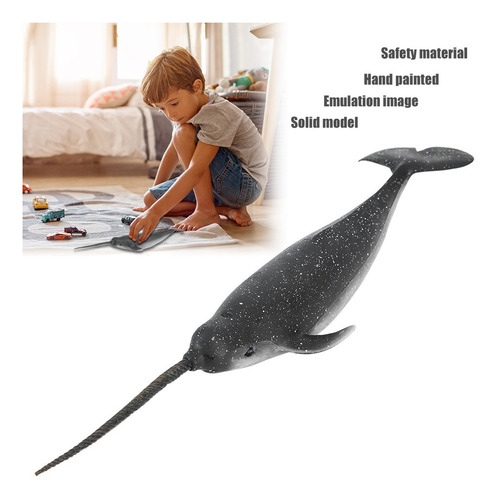 Figura De Animal En Miniatura Modelo De Narval De Plástico S