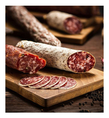 Vinilo 30x30cm Salame Chacinado Fiambre Comida Chorizo P4