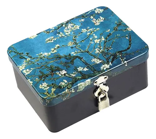 . Caja De Almacenamiento Metal Flor Albaricoque Van Gogh