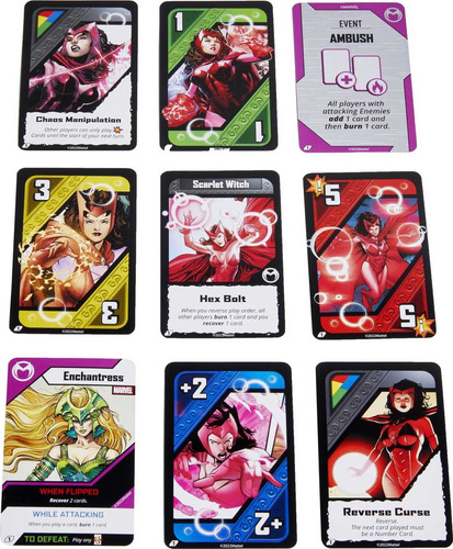 Juego De Cartas Mattel Games Uno Ultimate Marvel Scarlet Wit