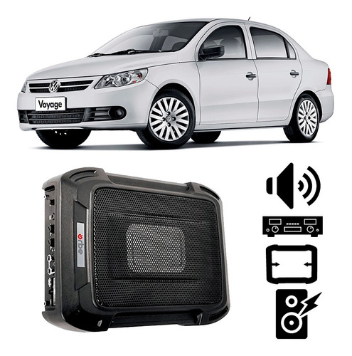 Caixa Slim Vw Voyage G5 2009 A 2012 350w Rms Amplificada