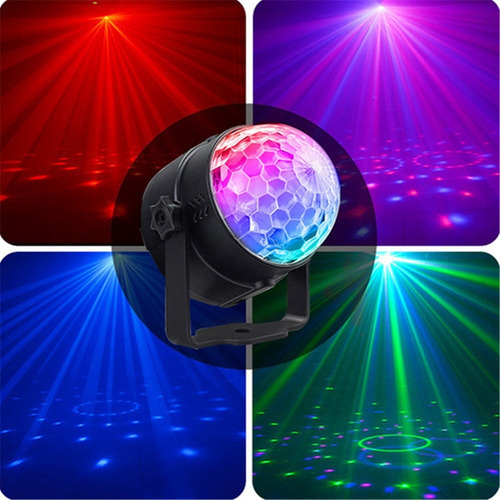 A Luz De Fiesta De Bola Giratoria Bluetooth Led Rgb Colorida