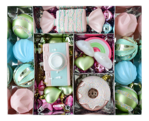 58 Piezas De Pequeños Colgantes Navideños, Bolas