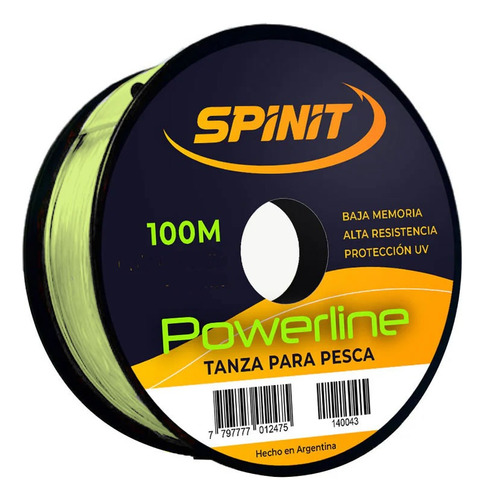 Pack X3 Nylon Monofilamento Spinit Powerline 0.30 Mm X 100 M Color Verde