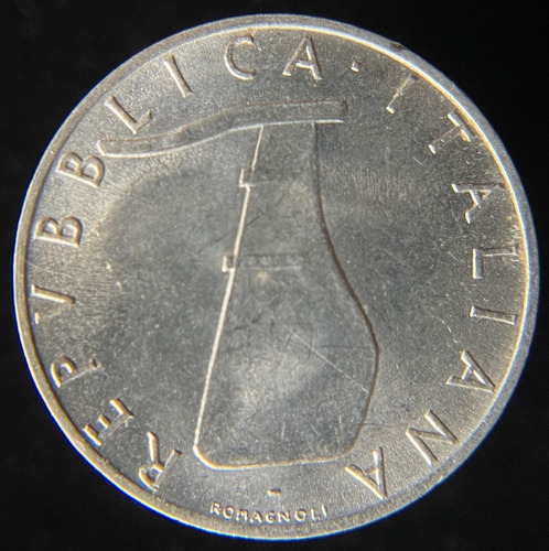 Italia, 5 Lire, 1954. Sin Circular