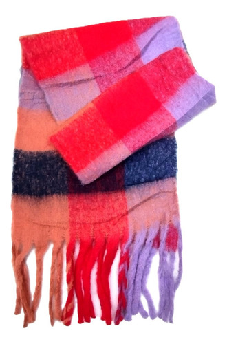Pashmina Bufandon De Mujer Lana Nube 240 X 40 Cm Con Flecos
