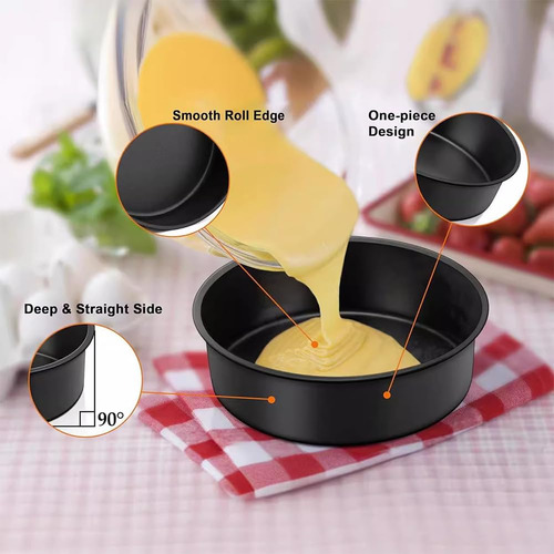 Platos De Acero Negro No Adherentes Para Brownies, Pasteles.