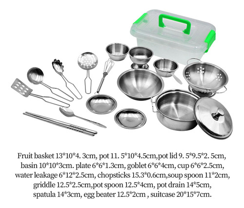 Juego De Utensilios De Cocina De Acero Inoxidable De 17