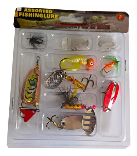 Kit X 10 Señuelos Anzuelos De Pesca Camping Rio Mar Pescado