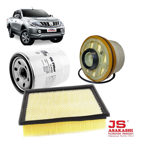 Imagen 2 de 10 de Kit De 3 Filtros Japoneses Mitsubishi L200 2016~2019