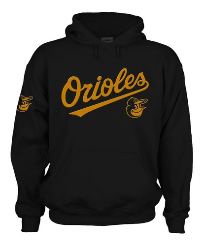 Sudadera Capucha Orioles Baltimore Beisbol Mlb Mod. Gold