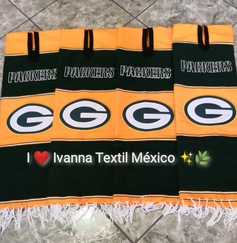 Imagen 3 de 7 de Jorongo Gabán Deportivo Nfl Green Bay Packers 100% Algodón