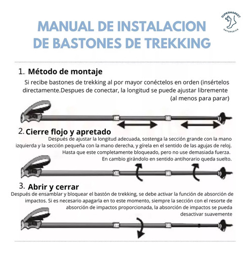 10 Piezas De Bastones Para Trekking Y Senderismo Ajustables