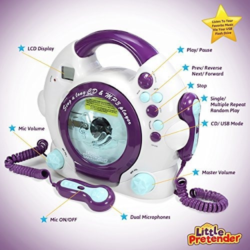 Kids Karaoke Machine - Reproductor De Cd Y Mp3 Sing-a-long