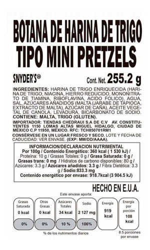 Pretzel Snyder's Of Hanover Mini 255g