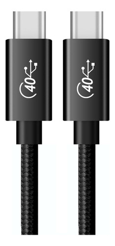 Cable Thunderbolt 4 Tipo C Black Mesh Pd De 100 W, 0,5 M