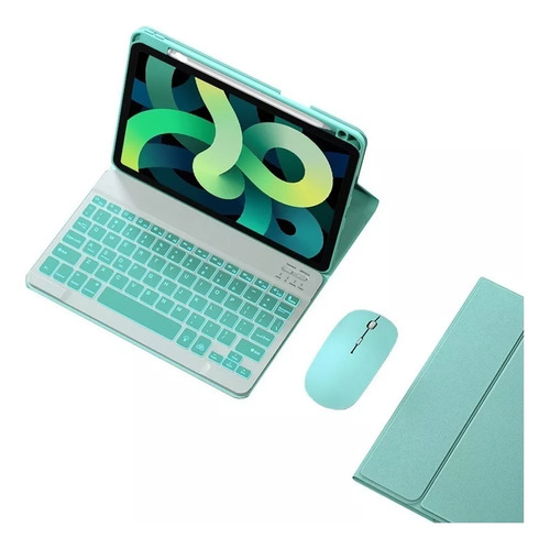 Funda+teclado+mouse Iluminado Para iPad 5/6th/air2 9.7 Inch