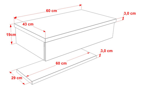 Bancada Gabinete Metrópole 605w 60cm C/cuba Q355 +prateleira Cor da pia Branco Cor do móvel Carvalho dark