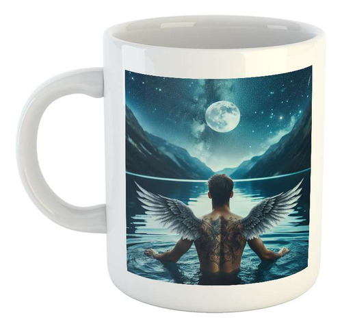 Taza Ceramica Angel Natacion Montaña Vaciones Nieve