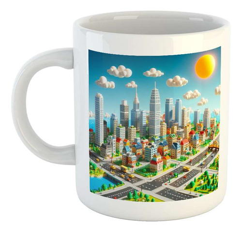 Taza Ceramica Ciudades Ladrillos Jueguete Fantasía