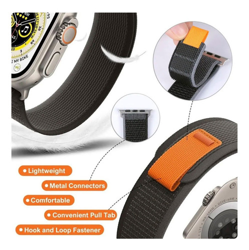 Pulseira Trail Loop Compatível Com Apple Watch 10 - 46mm Cor Off-white/Amarelo Largura da pulseira 46 mm