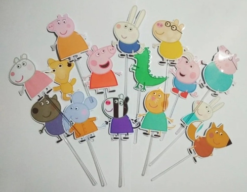 Pack X30 Toppers Para Cupcakes Muffins Peppa Pig