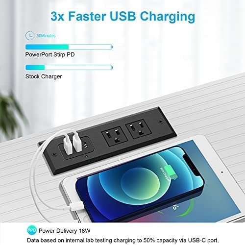 Enchufe Inteligente Marca Vilong /2 Tomas/3 Usb/negro/6 Pies