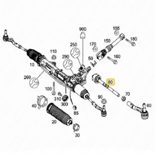 Barra Axial Mercedes A204 338 04 15 Original 