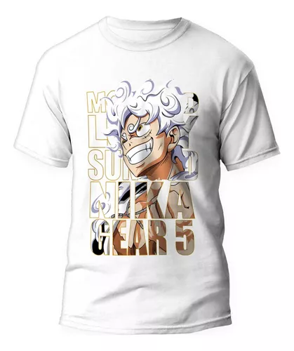 CAMISETA 100% ALGODÃO - WANTED LUFFY GEAR 5