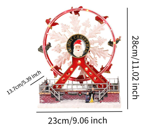 * Decoración Navideña Con Ruedas Giratorias Luz Amarilla