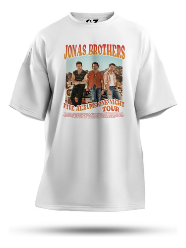 Oversize Jonas Brothers Camiseta Five Albums One Night