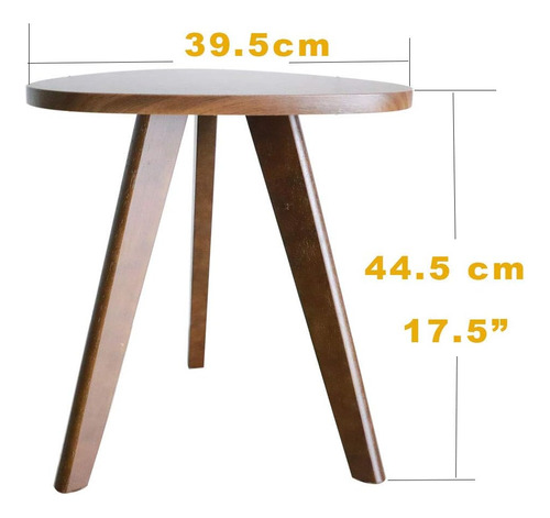 Mesa Auxiliar Triangular De Madera De Nuez Antigua